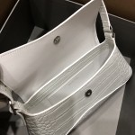 Balenciaga Women's Xx Small Flap Bag Crocodile Embossed in White