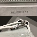 Balenciaga Women's Xx Small Flap Bag Crocodile Embossed in White