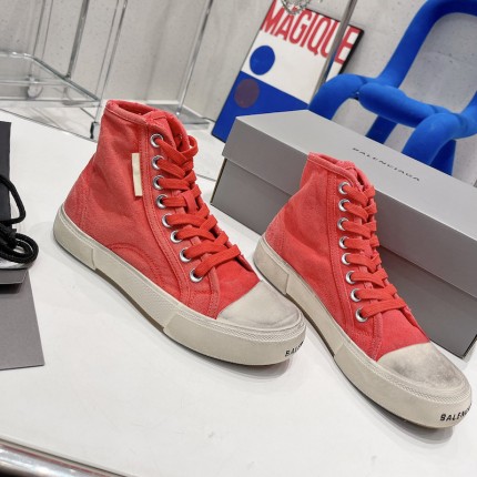 Balenciaga Paris High Top Sneaker in Red