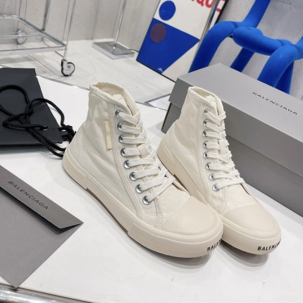 Balenciaga Paris High Top Sneaker in White