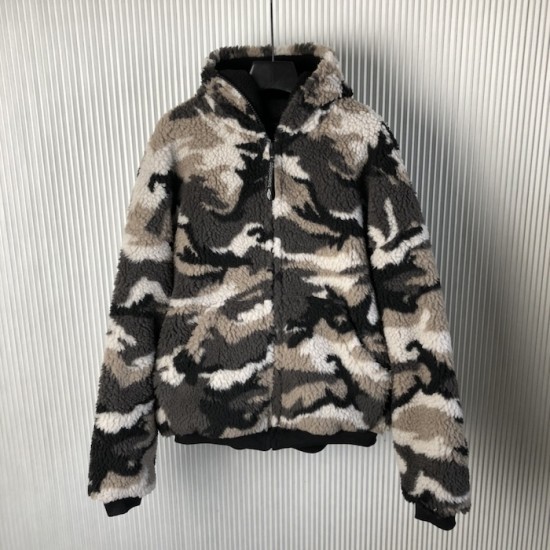 Balenciaga Camouflage Teddy Hooded Jacket