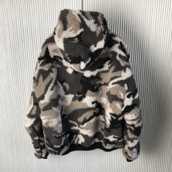 Balenciaga Camouflage Teddy Hooded Jacket