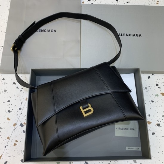 Balenciaga Large Soft Hourglass Shoulder Bag Black