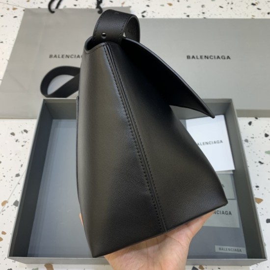 Balenciaga Large Soft Hourglass Shoulder Bag Black