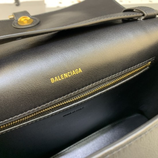 Balenciaga Large Soft Hourglass Shoulder Bag Black