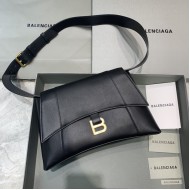 Balenciaga Medium Soft Hourglass Shoulder Bag Black