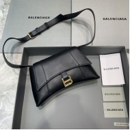 Balenciaga Small Soft Hourglass Shoulder Bag Black