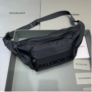 Balenciaga Wheel Beltpack in Black with Black