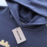 Balenciaga Crypto Hoodie Medium Fit in Blue