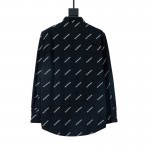 Balencaiga Allover Balenciaga logos Cotton Shirt Black