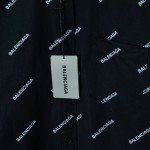 Balencaiga Allover Balenciaga logos Cotton Shirt Black