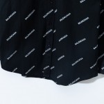 Balencaiga Allover Balenciaga logos Cotton Shirt Black