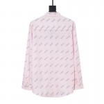 Balencaiga Allover Balenciaga logos Cotton Shirt Pink