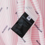 Balencaiga Allover Balenciaga logos Cotton Shirt Pink