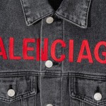 Balencaiga Chest Logo Denim Jacket Black