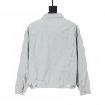 Balencaiga Chest Logo Denim Jacket Grey