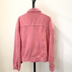 Balencaiga Chest Logo Denim Jacket Pink