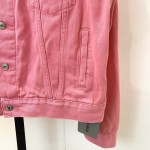 Balencaiga Chest Logo Denim Jacket Pink