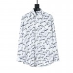 Balencaiga Signature Logo Cotton Shirt White