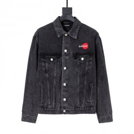 Balencaiga Uniform Logo Denim Jacket Black