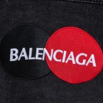 Balencaiga Uniform Logo Denim Jacket Black