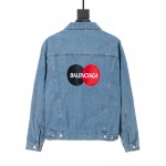 Balencaiga Uniform Logo Denim Jacket Blue