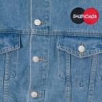 Balencaiga Uniform Logo Denim Jacket Blue