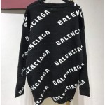 Balenciaga Allover Logo Crewneck Sweater Black / White