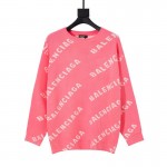 Balenciaga Allover Logo Crewneck Sweater Pink