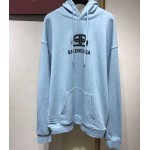 Balenciaga BB Back Pulled Hoodie Baby Blue