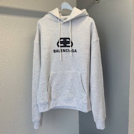 Balenciaga BB Back Pulled Hoodie Grey