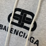 Balenciaga BB Back Pulled Hoodie Grey