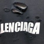 Balenciaga Caps Destroyed Hoodies Black