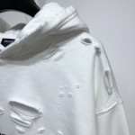 Balenciaga Caps Destroyed Hoodies White