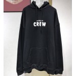 Balenciaga Crew Hoodies in Black and White Printed Curly Fleece