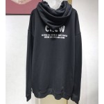 Balenciaga Crew Hoodies in Black and White Printed Curly Fleece