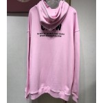 Balenciaga Crew Hoodies in Pink and Black Printed Curly Fleece