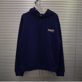 Balenciaga Print Hoodies Blue