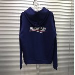 Balenciaga Print Hoodies Blue