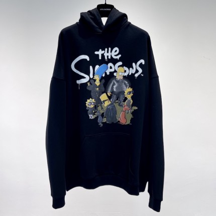 Balenciaga The Simpsons Tm & © 20th Television Hoodie Wide Fit in Black