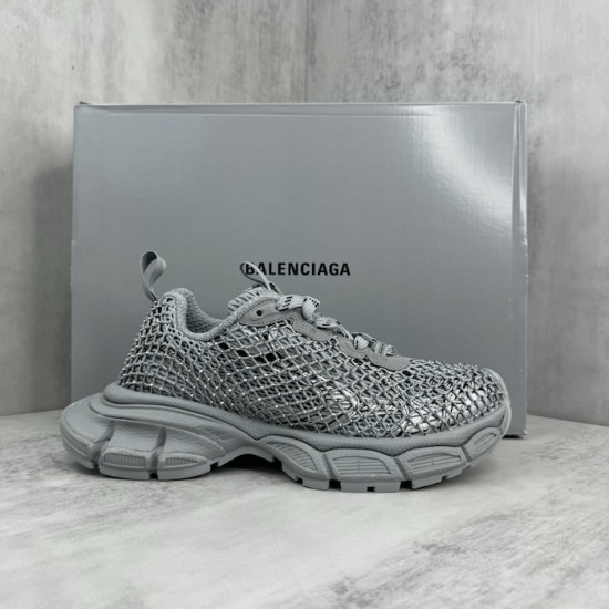 Replica Balenciaga 3XL Fishnet Sneaker in Silver