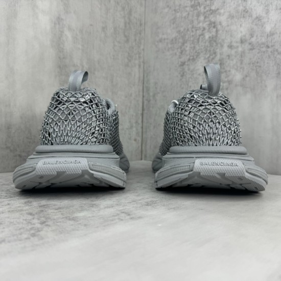 Replica Balenciaga 3XL Fishnet Sneaker in Silver