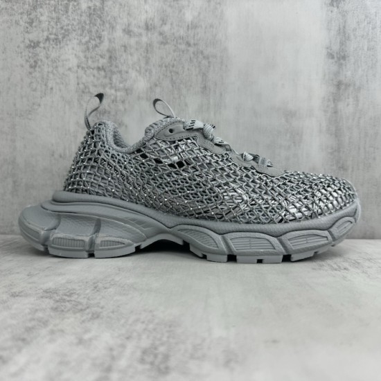 Replica Balenciaga 3XL Fishnet Sneaker in Silver