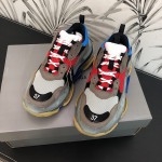 Balenciaga Triple S Sneakers Red Grey Blue