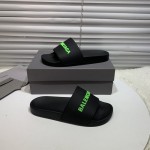 Balencaiga Piscine Slide Sandals Black / Green 