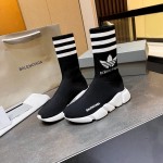 Balenciaga / Adidas Speed Sneaker in Black with White