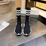 Balenciaga / Adidas Speed Sneaker in Black with White