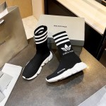 Balenciaga / Adidas Speed Sneaker in Black with White