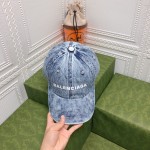 Balenciaga Baseball Cap Denim LIght Blue