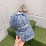 Balenciaga Baseball Cap Denim LIght Blue